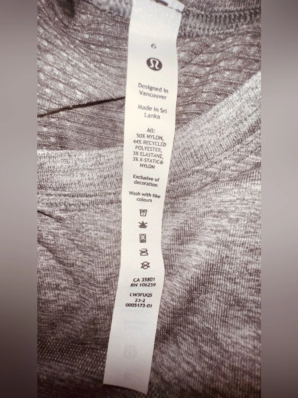 Lululemon Swiftly Relaxed Long Sleeve Shirt Size 6 NWT Slate White (SLTE/WHT)